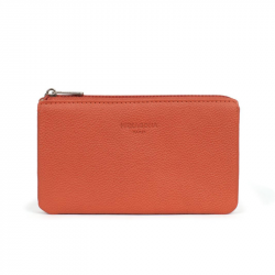 Γυναικείο πορτοφόλι σε πορτοκαλί δέρμα 28ORA483