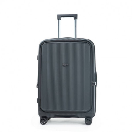 Βαλίτσα μεσαία μαύρη σε Polypropylene με 4 ρόδες και αδιάρρηκτο φερμουάρ 299MAY12