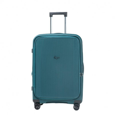 Βαλίτσα μεσαία πράσινη σε Polypropylene με 4 ρόδες και αδιάρρηκτο φερμουάρ 299POU12