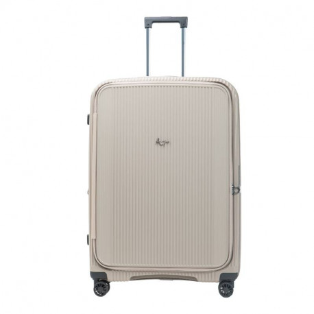 Βαλίτσα μεγάλη μαύρη σε Polypropylene με 4 ρόδες και αδιάρρηκτο φερμουάρ 299KLF13