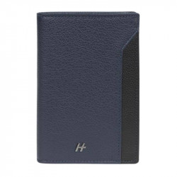 DANIEL HECHTER Ανδρικό πορτοφόλι όρθιο 15Χ10 με προστασία RFID σε μπλέ με μαύρο δέρμα 295BMA16