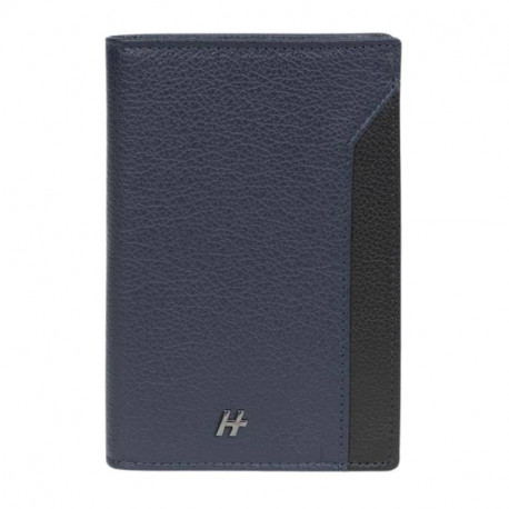 DANIEL HECHTER Ανδρικό πορτοφόλι όρθιο 15Χ10 με προστασία RFID σε μπλέ με μαύρο δέρμα 295BMA16