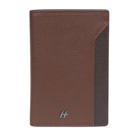 DANIEL HECHTER Ανδρικό πορτοφόλι όρθιο 15Χ10 με προστασία RFID σε καφέ δέρμα 295KAF16