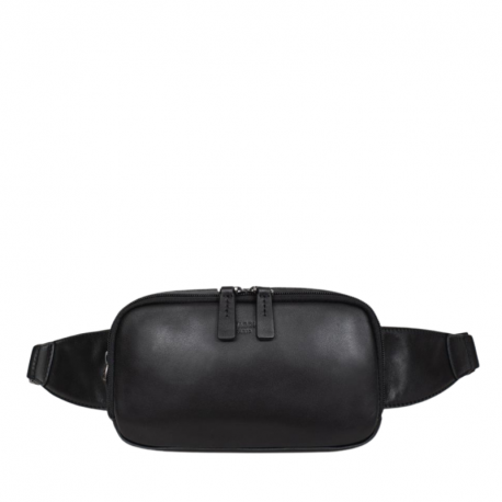 Ανδρικό τσαντάκι μέσης Hexagona σε μαύρο δέρμα 28NER238