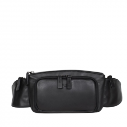 Ανδρικό τσαντάκι μέσης Hexagona σε μαύρο δέρμα 28MAY236