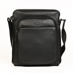 Τσάντα χιαστί 25x30x8 σε μαύρο δέρμα 286NOI54