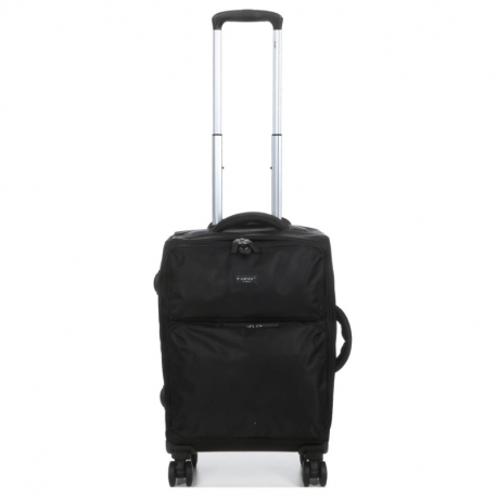 Χειραποσκευή καμπίνας μαύρη από ύφασμα με 4 ρόδες και αδιάρρηκτο φερμουάρ 254BLK51