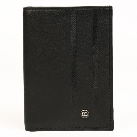 Ανδρικό πορτοφόλι όρθιο 8Χ11,5εκ. με προστασία RFID σε μαύρο δέρμα 29BLV08