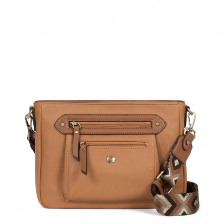 Τσάντα χιαστί σε ταμπά χρώμα 299TAM74