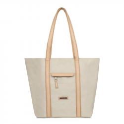 Τσάντα ώμου Α4 από αδιάβροχο ύφασμα σε μπέζ χρώμα 30BEI300