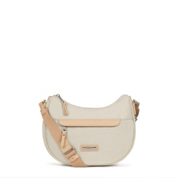 Τσάντα χιαστί από αδιάβροχο ύφασμα σε μπέζ  χρώμα 303BEI04