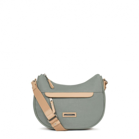 Τσάντα χιαστί από αδιάβροχο ύφασμα στο χρώμα της μέντας 303BEI04