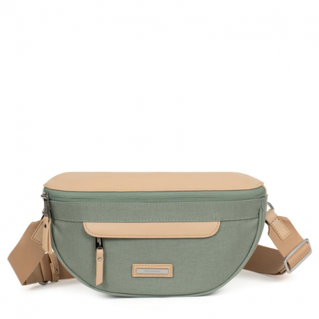 Τσάντα χιαστί από αδιάβροχο ύφασμα στο χρώμα της μέντας 303MEN05