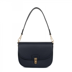 Γυναικεία Τσάντα Ώμου Μπλέ Τριθέσια με Καπάκι 302MAR62