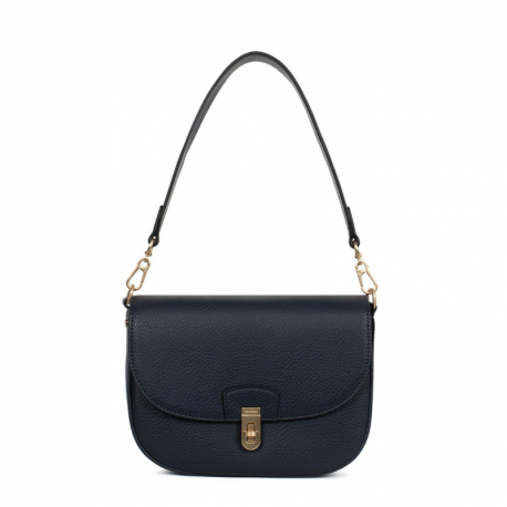 Γυναικεία Τσάντα Ώμου Μπλέ Τριθέσια με Καπάκι 302MAR62