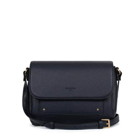 Γυναικεία Τσάντα Χιαστί  Μπλέ Τριθέσια με Καπάκι 302MAR66