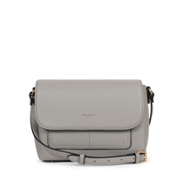 Γυναικεία Τσάντα Χιαστί σε Γκρί ανοιχτό Τριθέσια με Καπάκι 302CLA66