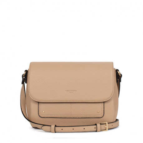 Γυναικεία Τσάντα Χιαστί στο χρώμα της Άμμου Τριθέσια με Καπάκι 302CLA66