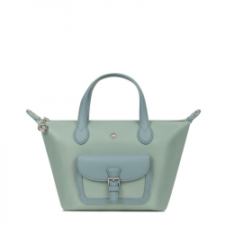 Τσάντα χειρός μικρή από αδιάβροχο ύφασμα στο χρώμα της μέντας 299MEN84