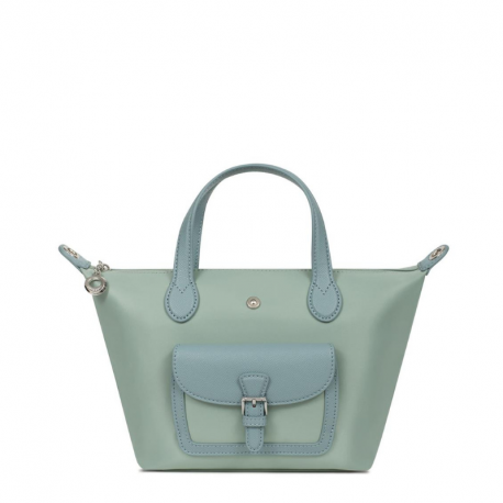 Τσάντα χειρός μικρή από αδιάβροχο ύφασμα στο χρώμα της μέντας 299MEN84