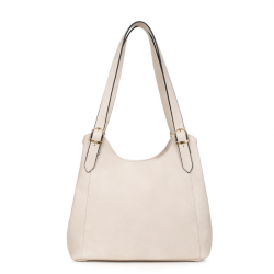 Τσάντα Ώμου Τριθέσια Μπέζ με Πολλούς Χώρους 275BEI98