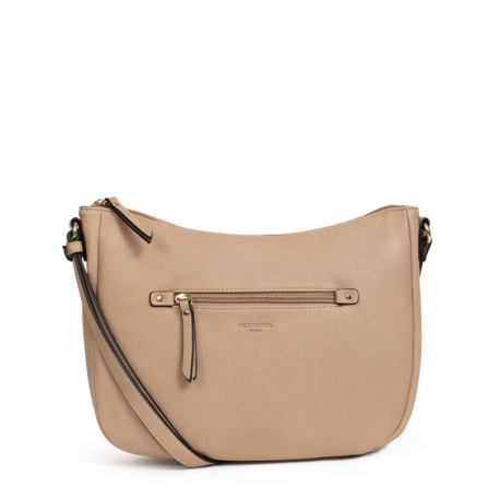 Γυναικεία Τσάντα Χιαστί στο χρώμα της Άμμου με Εσωτερικές Θήκες 275AMM96