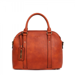 Γυναικεία Τσάντα Χειρός Τριθέσια σε πορτοκαλο-ταμπά χρώμα 303POR37