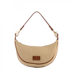 Ψάθινη Τσάντα Ώμου & Crossbody σε μπέζ χρώμα 30MPE201