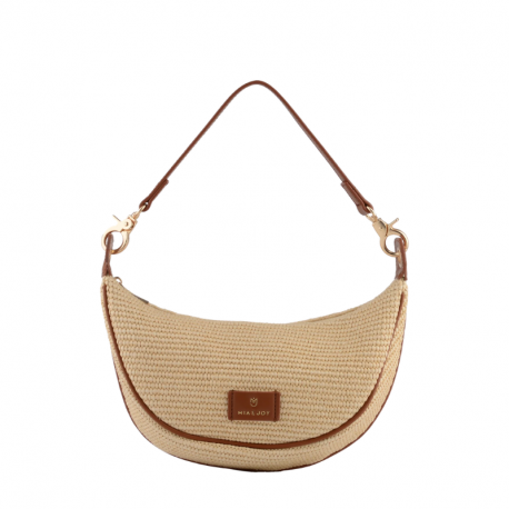 Ψάθινη Τσάντα Ώμου & Crossbody σε μπέζ χρώμα 30MPE201