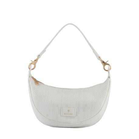 Ψάθινη Τσάντα Ώμου & Crossbody σε λευκό χρώμα 30WHI201