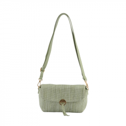 Ψάθινη Τσάντα χιαστί & Clutch σε πράσινο χρώμα 30GRE202