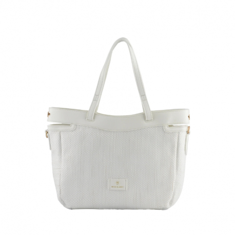 Ψάθινη Τσάντα Ώμου & χιαστή σε μπέζ χρώμα 30BGE203