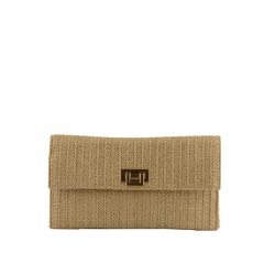 Ψάθινη Τσάντα Φάκελος - Clutch σε Μπεζ χρώμα 30BGE186