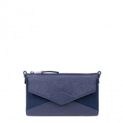 HEXAGONA Δερμάτινη Clutch bag μπλέ SU03