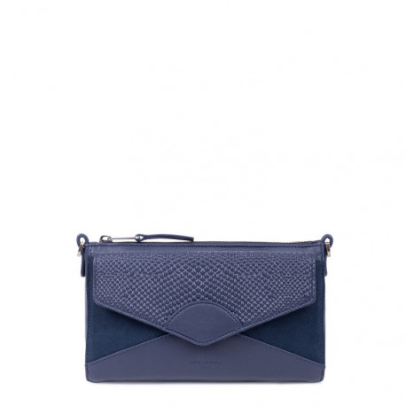 HEXAGONA Δερμάτινη Clutch bag μπλέ SU03