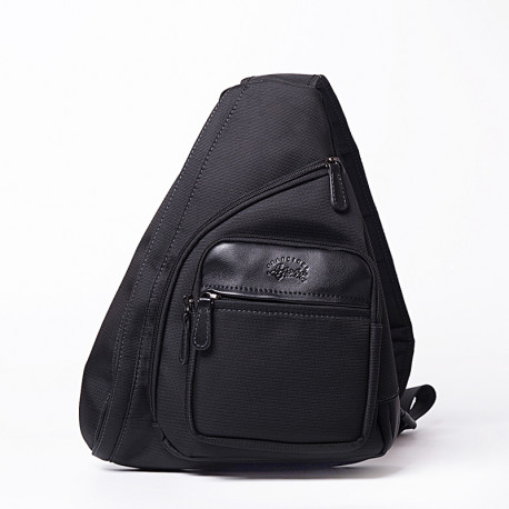 FRANCINEL Τσάντα body medium μαύρη ύφασμα με δέρμα PO03M