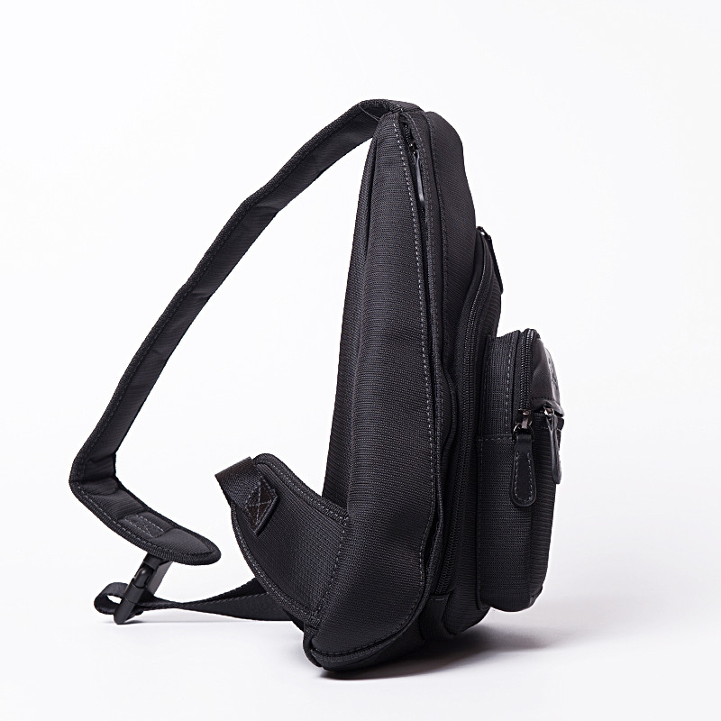 FRANCINEL Τσάντα body medium μαύρη ύφασμα με δέρμα PO03M