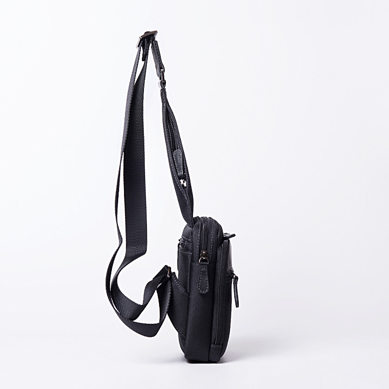 FRANCINEL Τσάντα body μαύρη ύφασμα με δέρμα 5θ PO05M