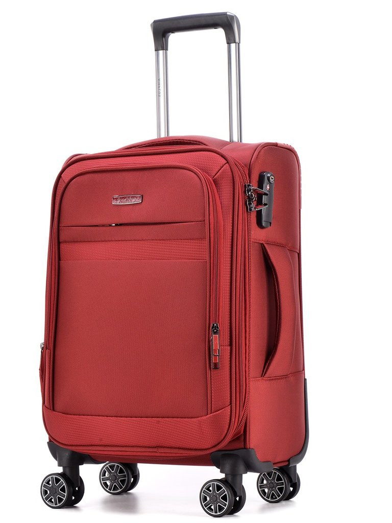 AIRPLUS Μεσαία βαλίτσα μπορντό από αδιάβροχο ύφασμα με 4 ρόδες AC32J
