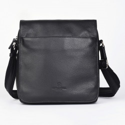 Ανδρική τσάντα χιαστί με θήκη ταμπλέτας Hexagona σε μαύρο δέρμα SDQ41FQ
